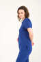 Lycra Scrubs Cobalt Blue Envelope Collar Doctor Nurse Jersey Single Top - 3