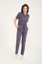 Lycra Scrubs Smoked Envelope Collar Doctor Nurse Uniform Set Unisex - 3
