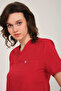 Lycra Scrubs Red Envelope Collar Doctor Nurse Jersey Single Top - 2