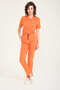 Lycra Scrubs Orange Envelope Collar Doctor Nurse Uniform Unisex - 6