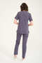 Lycra Scrubs Smoked Envelope Collar Doctor Nurse Uniform Set Unisex - 4