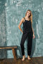 AW24 13402-01 Women's / French Velvet Rope Strap Six Long 3-Piece Set / Black - 7