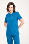 Lycra Scrubs Turquoise Envelope Collar Doctor Nurse Jersey Single Top - 5