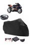 Gilera CX 125 Rear Bag Compatible Black Motorcycle Tarpaulin Waterproof Durable Fabric
