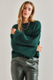 Women's Khaki Patterned Knitwear Sweater 20234918 - 4