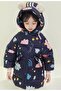 Winter Down Coats for Girl, Hooded Fleece Jacket (110 cm-4 Years / Rainbow Blue)