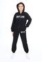 Black Color Zippered Hooded Large Pocket Detailed Stylish Girl's Seasonal Tracksuit Set - 4