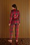 PYJAMONY PATTERNED FRENCH VELVET 3-PIECE PAJAMAS SET-RED - 3