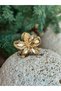 Imported luxury fashion trend metallic gold gold aloha lotus flower women's child buckle large size - 3