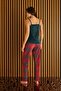 PYJAMONY PATTERNED FRENCH VELVET 3-PIECE PAJAMAS SET-RED - 5