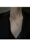 Four-Leaf Foldable Steel Zircon Stone Clover Necklace, 2-in-1 with 4 Hearts Opening
