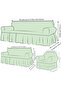 Bürümcük 3-Seater Sofa Cover. Stretch Stretch Elasticated Sofa Bed Couch Cover with Skirt - 2
