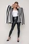 Women's Striped Knitwear Poncho Black-ecru 22wk263 - 6