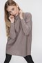Women's Mink Half Turtleneck Loose Long Knitwear Poncho 22wk222
