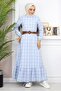 Frilly Hijab Dress Blue 19165 - 4