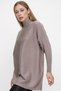 Women's Mink Half Turtleneck Loose Long Knitwear Poncho 22wk222 - 3