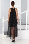 Sequin Sequin Embroidered Tulle Detail Girl's Black Graduation Wedding Evening Dress - 8