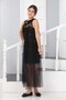 Sequin Sequin Embroidered Tulle Detail Girl's Black Graduation Wedding Evening Dress - 5