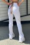 Julia High Waist Lycra No Underwear Slit Jean-White - 5