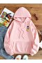 Unisex PINK Space Printed Hooded Hoodie Sweatshirt - 2