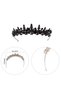 Crystal Glass Beaded Bridal Henna Crown for Women Wedding Crown for Wedding Costume Crown Black - 7