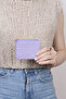 3603 Genuine Leather Coin Compartment Zippered Women's Men's Wallet Card Holder Lilac - 7