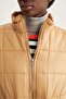 Water Repellent Stand Collar Quilted Pocket Belted Long Puffer Winter Jacket V4436az22sp - 6