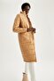 Water Repellent Stand Collar Quilted Pocket Belted Long Puffer Winter Jacket V4436az22sp