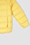 Girl's Hooded Lining Fleece Puffer Coat - 8