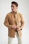 Slim Fit Stand Collar Coat - 7