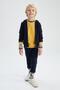 Boy's Navy Blue Hooded School Cardigan - 2