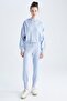 Jogger Knitwear Trousers with Pockets Basic Flat Waist with Elastic Laces R1701Az22Au - 2