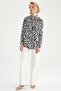 Loose Fit Patterned Long Sleeve Shirt Tunic T0609Az22Au - 2