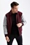 Oversize Fit Shirt Collar Stamp Bomber Coat - 4