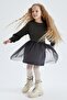 Girl's Long Sleeve Tulle Dress - 2