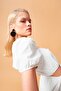 White Mini Dress - V-Neck, Linen Look, Short Sleeve Y7871az22sm - 3