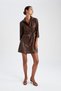 Shirt Collar Faux Leather Long Sleeve Mini Dress Z0097az22au - 6