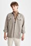 Regular Fit Polo Collar Checked Long Sleeve Shirt Y9051az22wn - 6