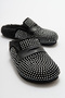 Women's Genuine Leather Stoned Fur Winter Slippers 6240
