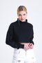 Cool Stand Collar 3 Thread Long Sleeve Crop Sweat - 3
