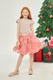 JACQUARD SKIRT COLLAR EMBROIDERED BOTTOM TOP SET - 4
