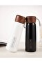 Stainless Steel 400 ml Vacuum Travel Thermos with Wooden Pattern Lid, Water Bottle - 4