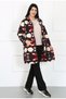 Women's Burgundy Fleece Large Size Cardigan - 2