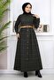 Button Detailed Dress Khaki 19166
