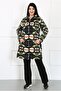 Women's Khaki Fleece Large Size Cardigan