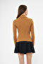 Women's Brown Green Long Sleeve Turtleneck Knitwear Sweater - 6