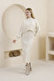 Women's Beige Knitwear Fabric Dress Sweater Set