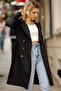 Women's Black Buttoned Water-Repellent Belted Trench Coat with Belted Sleeves - 5