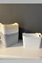 Plastic Organizer Rectangular Patterned Large Set of 2 - 2