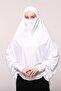 Sleeve Souffle Abaya Top with Veil Practical Hijab Hijab - Nikaplı Prayer Cloth-white - 2